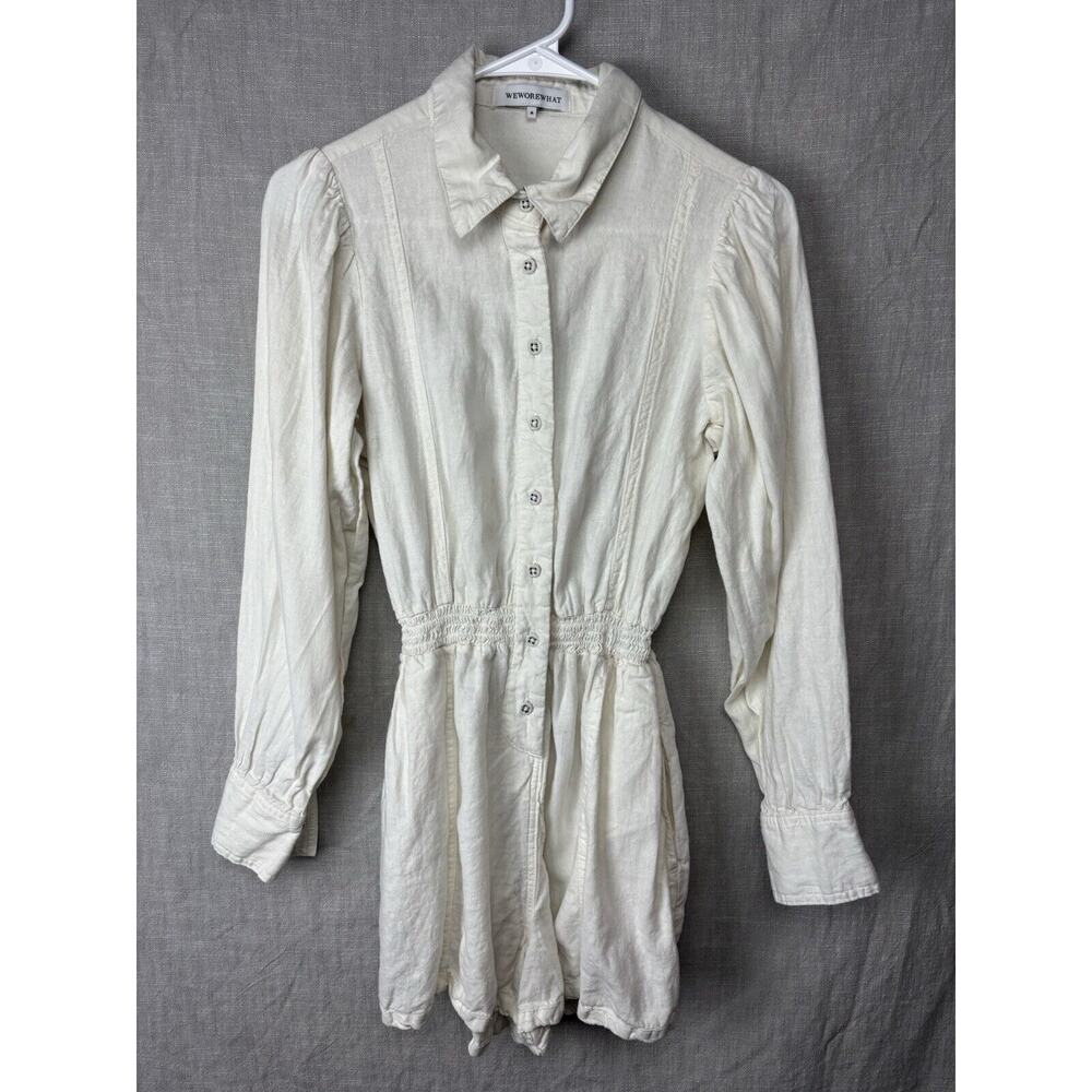 We Wore What Women's Linen Blend Romper Size M